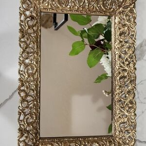 Ornate Gold Wall Mirror - Decorative Home Wall Decor